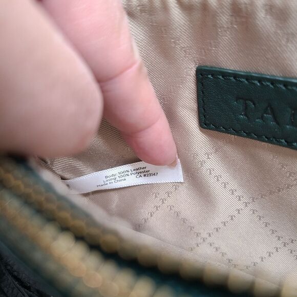 Talbots Forest‎ Green Pebbled Leather Zippered Wristlet - Picture 10 of 10